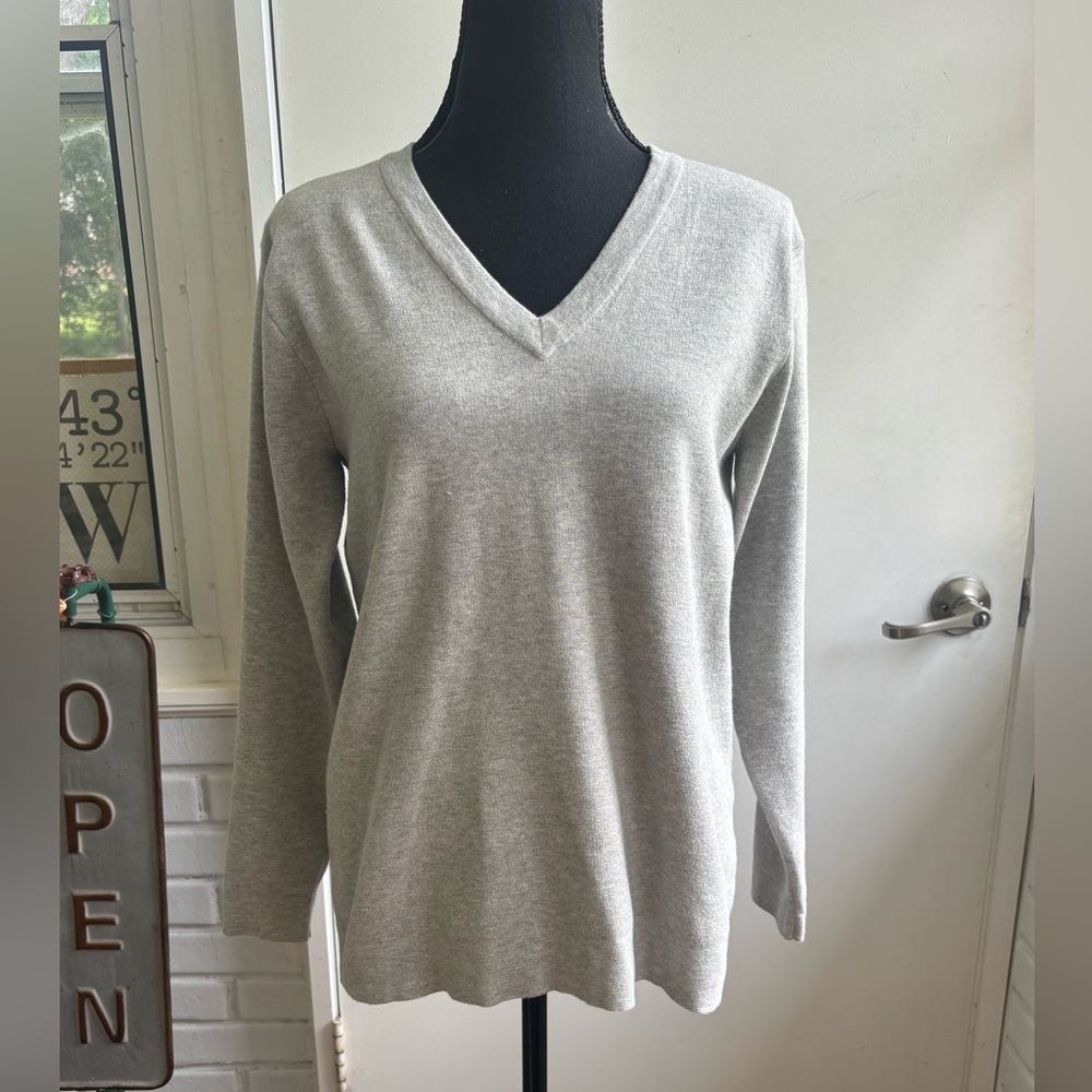Peter Millar Gray Cotton Blend Sweater medium winter holiday workwear